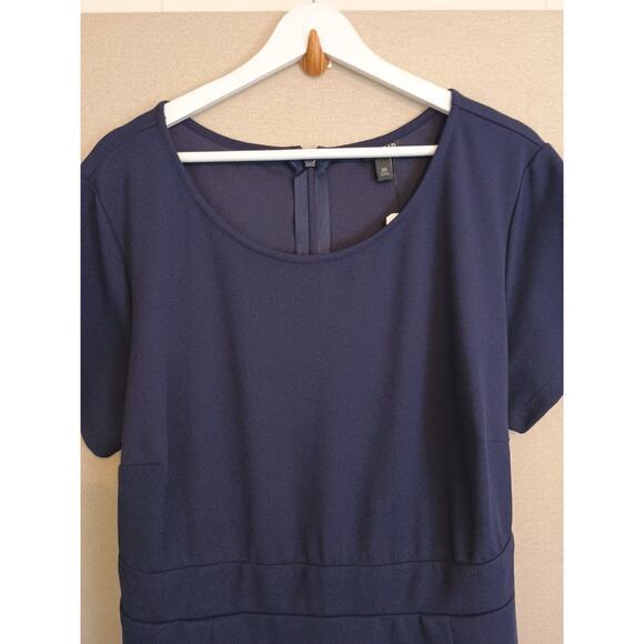 Torrid Dress Women 20 Blue Side Tie Waist Stretch Minimalist Corpcore Career NWT - Picture 5 of 12